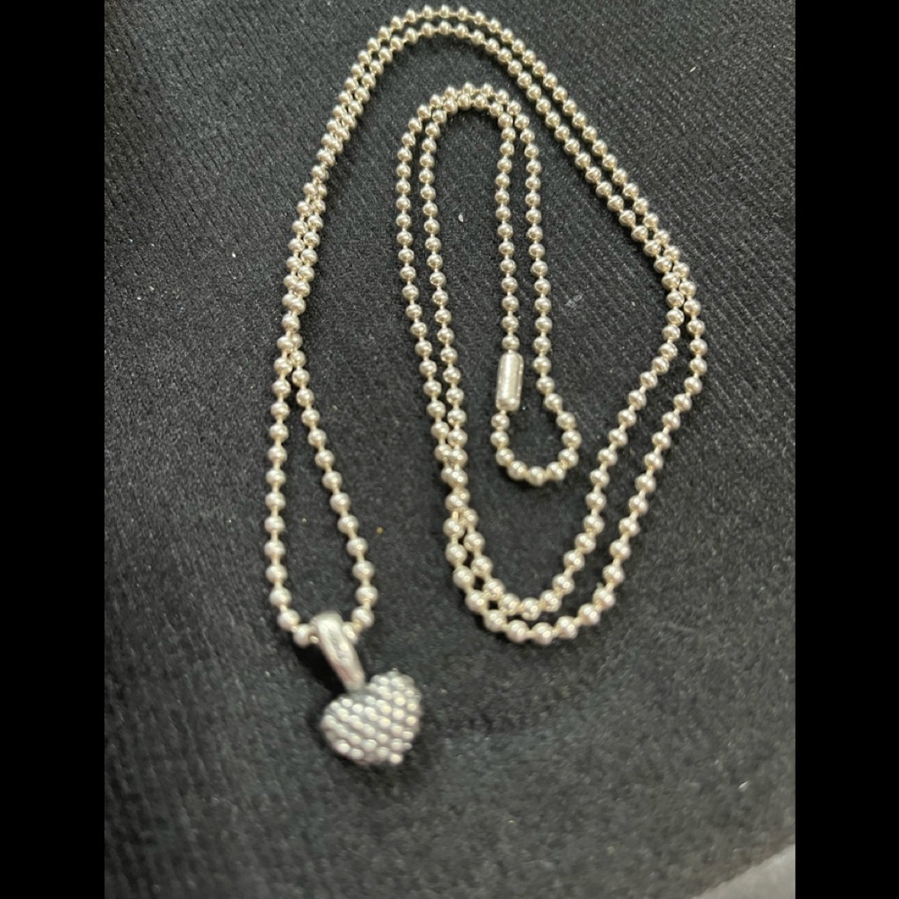 COPY - Sterling silver Caviar L’agos Heart Necklace